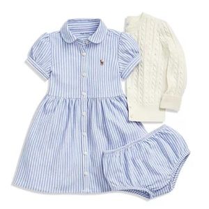 Ralph Lauren Oxford Striped Blue Dress 24M